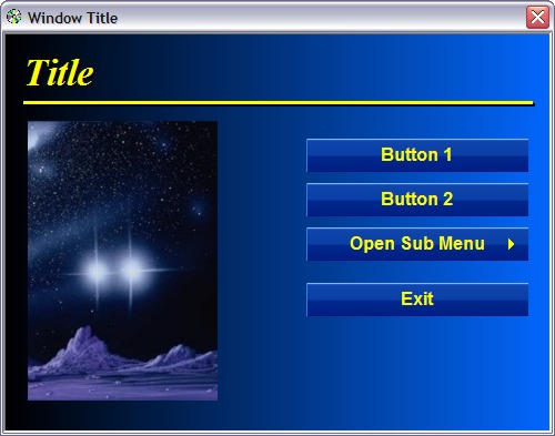 Menu button with a graphical arrow