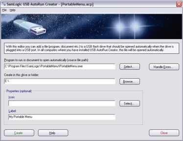 USB AutoRun Creator / Small Office screen shot