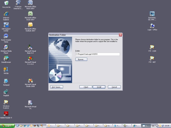 Installation without a setup screen in the background