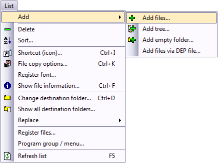 List - Add - Add files