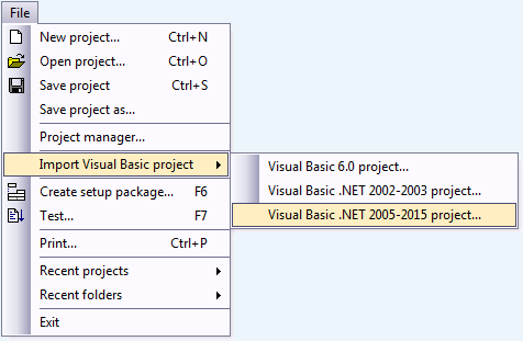 visual installer can create