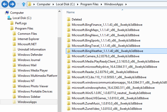 WindowsApps folder
