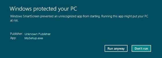 Windows SmartScreen: Windows protected your PC (2)