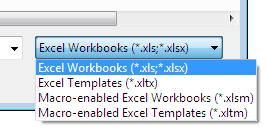 You can open different kind of Excel files with the button command