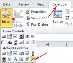 Developer - Insert Controls - More Controls