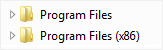The 'Program Files' and 'Program Files (x86)' folder
