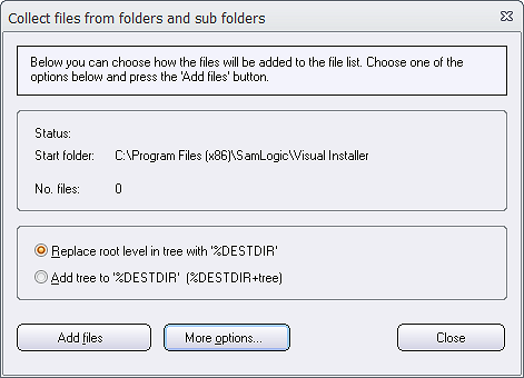 Collect files from folders and sub folders