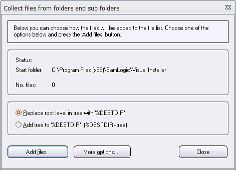 Collect files from folders and sub folders