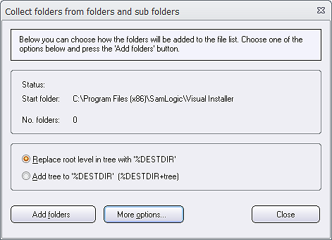 Collect folders from folders and sub folders