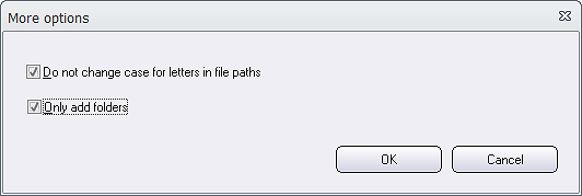The 'More options' dialog box