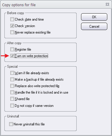 The 'Copy Options' dialog box (1)