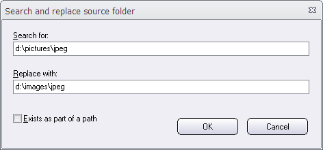 Search and replace source folder