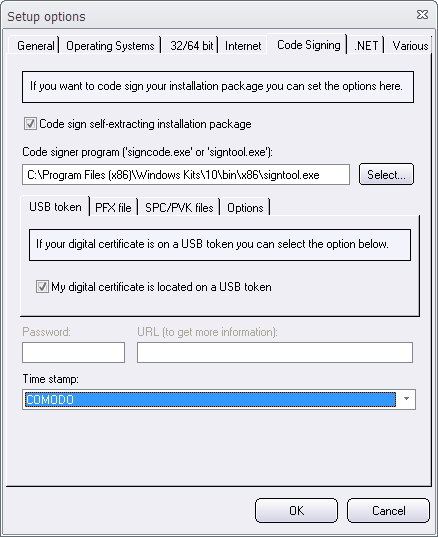 Visual Installer - Setup Options