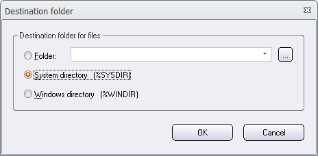 The Destination Directory dialog box