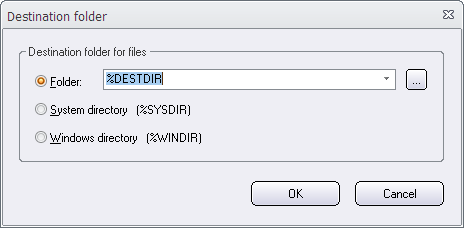 The Destination folder dialog box (1)