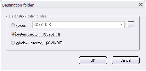 The Destination folder dialog box (2)