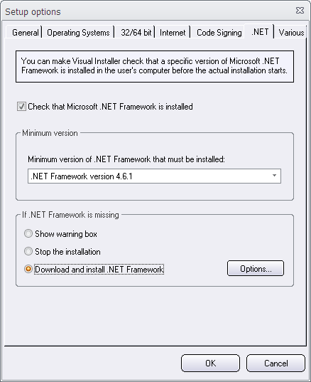 Setup Options - .NET