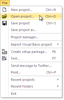 File - Open project