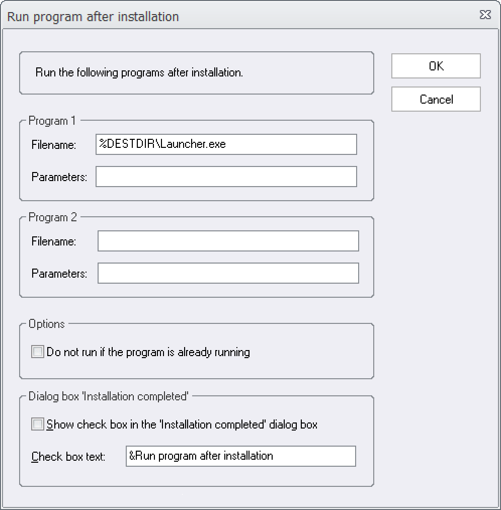 Run program after installation