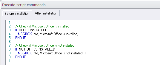 The 'IF OFFICEINSTALLED' condition