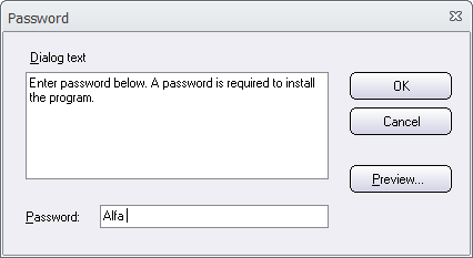 The Password dialog box