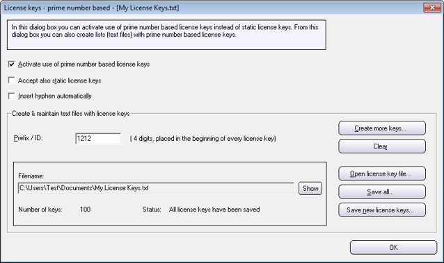 You can create prime number based license keys with Visual Installer