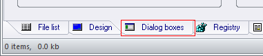 The Dialog boxes tab
