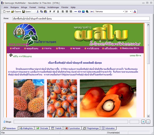 MultiMailer with a Thai newsletter opened