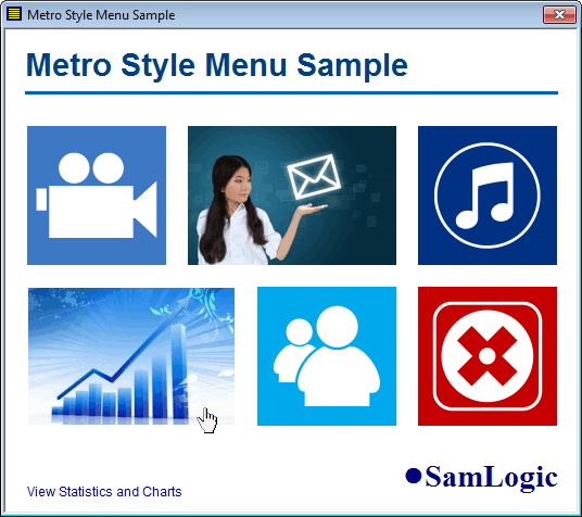 Metro style menu interface