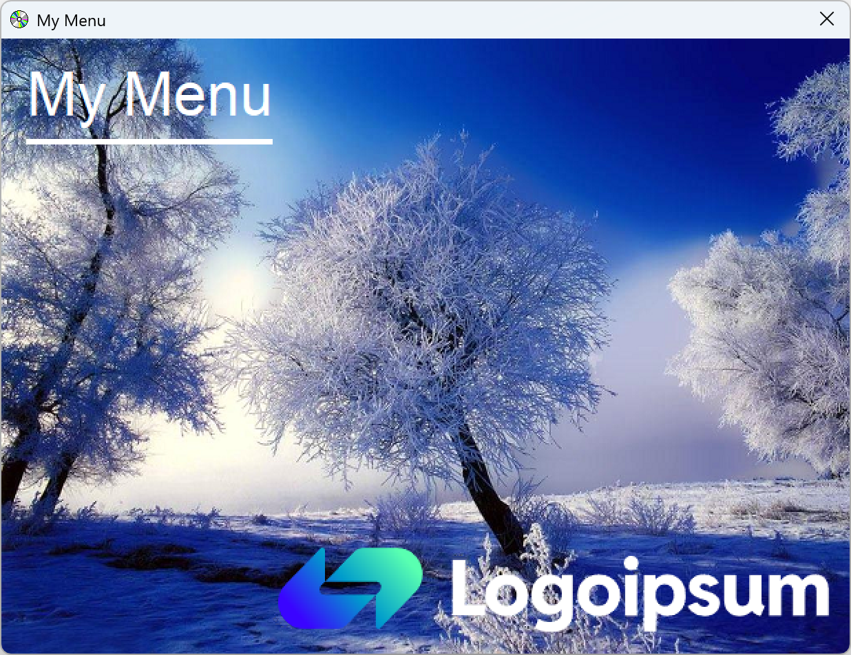 Menu with PNG logotype picture (Winter)