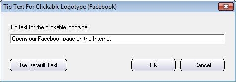 Tip text for a social media icon can be entered here