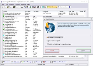 MultiMailer have powerful functions to handle contacts in mailing lists. It is also easy to import data to the program.