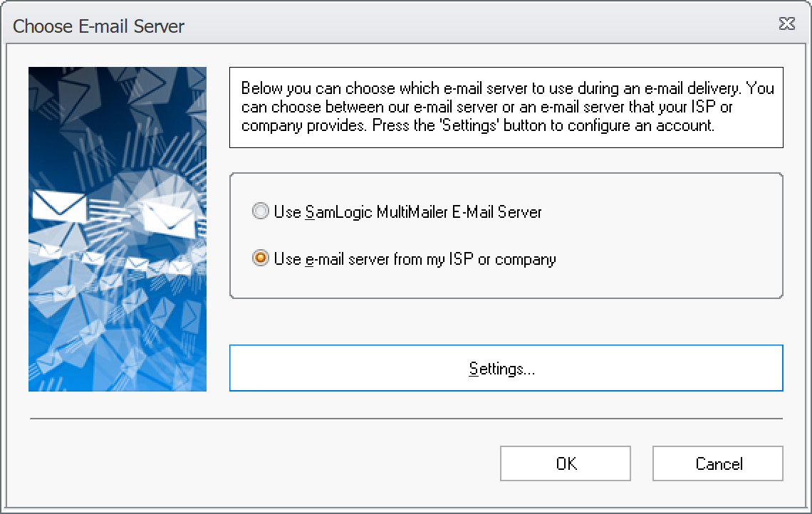 MultiMailer - Choose E-mail Server