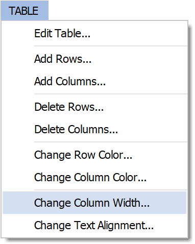 Change Column Width