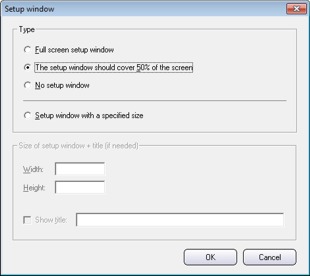 Updated 'Setup window' dialog box