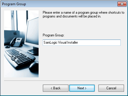 The 'Program group' setup dialog box