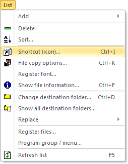 Menu - List - Shortcut (icon)