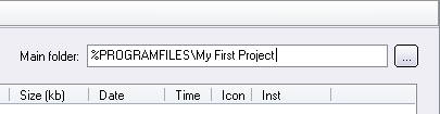 Main folder - Program Files - My First Project